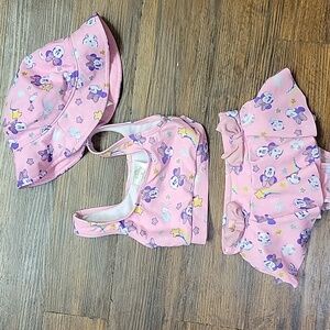 Disney Minnie Mouse 2-piece Bathing Suit Size 2 Toddler